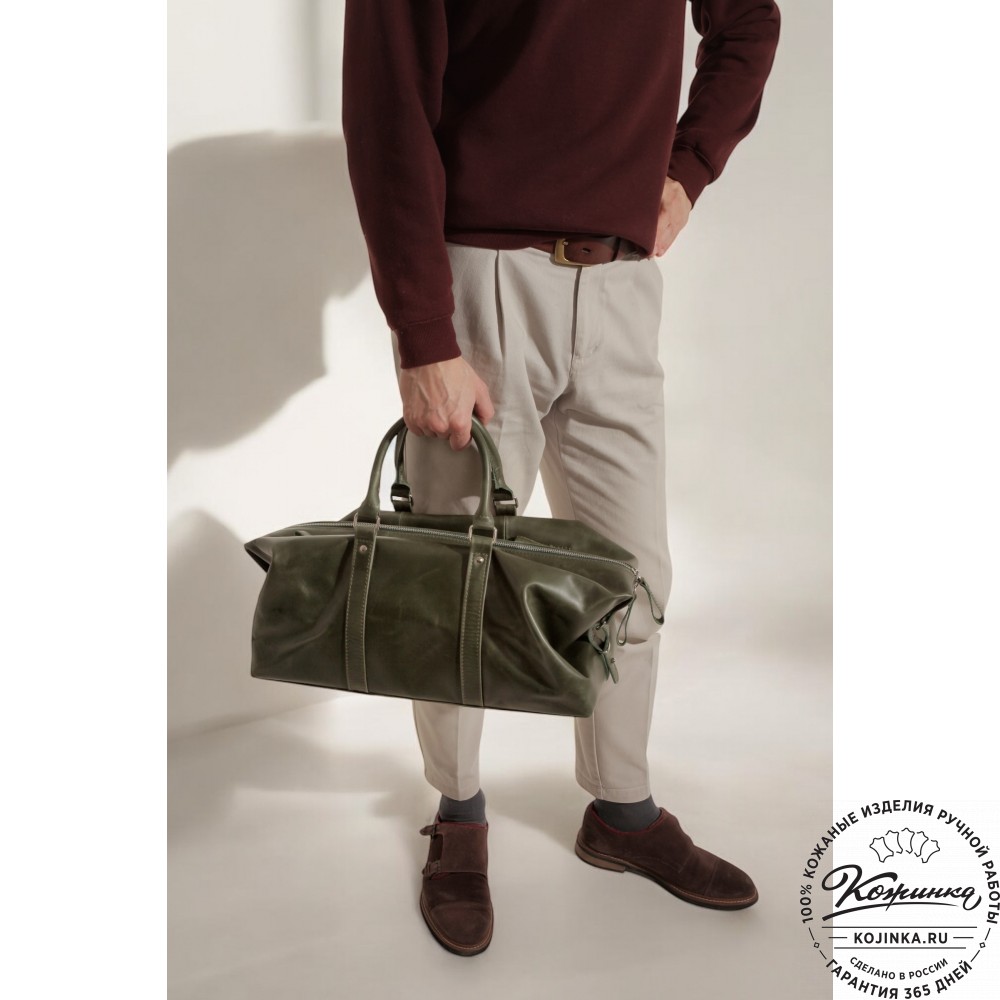 Кожаная дорожно-спортивная сумка Англия (рыжий антик)